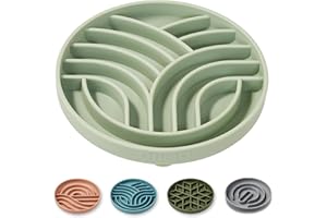 OHMO Antischlingnapf Hunde für Katzen Welpen, Anti Schling Napf Hund Silikon gesundes Fressen stoppt Blähungen Anti-Rutsch (S-Baum des Lebens, Hellgrün)