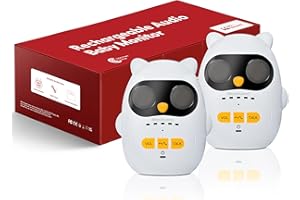 HOSMART Elektroniczna niania audio z akumulatorem wielokrotnego ładowania, bezprzewodowy interkom do domu, interkom Full Duplex o zasięgu 300 m, czysty dźwięk, lampka nocna – monitor dla dzieci, seniorów,