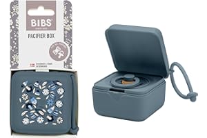 BIBS Liberty Pacifier Box avec cordon. Porte-sucettes et stérilisateur. Entièrement en matériau de qualité alimentaire, sans bisphénol A - Bobo Petrol