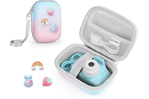 Yinke Funda Estuche para Cámara para Niños Compatible con Seckton/GKTZ/Desuccus/Rindol/Agoigo/VATENIC/LC-dolida/OZMI Bolsa Protectora de Viaje, con Fondo Plano de Resina 3D Slime Beads for DIY(3PCS)