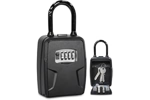 ‎ACEMINING AceMining Schlüsseltresor Wandmontage, Schlüsselsafe mit Abnehmbarem Griff, Schlüsselbox mit 4 Zahlencode, Schlüsselkasten Außen Wasserdicht für Miethaus, Zuhause, Wohnung Schwarz