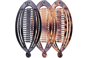 QIANFENG 3 Stück Banana Clip,Bananenspange Haare,Bananen Hair Clips,Damen Haarspange Banane,Mädchen Vintage Bananenhaarspangen,Pferdeschwanz Bananenspangen Haarspangen,Fischschwanz Haarspange Zubehör