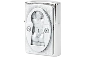 Zippo - Briquet tempête, emblème Trou de Serrure, Finition Street Chrome, Rechargeable, réutilisable, Design Coupe-Vent, boîte Cadeau, fabriqué aux États-Unis