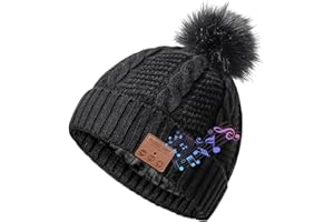 CCHKFEI Cappello Bluetooth Donna, Ricaricabile Berretto Bluetooth Musica, Fodera in Pile più Calda con Altoparlanti e Microfono, Piccoli Regali Divertenti per Ragazze e Donne