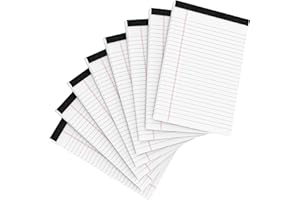 AIDUNMIS Notepads 5x8 Inch Legal Pads Lined Paper Pads 8 Pack Small Notepad 12.7 x 20.3 cm Legal Pad for Work Small Note Pads White 80 GSM Paper Pads College Ruled Lined Writing Pads 30 Sheets Per Note Pad
