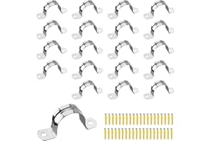 Bolatus 20 sztuk 25 mm obejma do rur ze stali nierdzewnej obejma mocująca pierścień łączący, obejma do rur w kształcie litery U, obejmy do rur z dwoma otworami ze śrubami