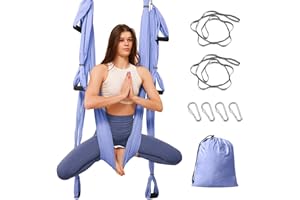 Leogreen Hamac de Yoga Aérien Kits, Balançoire Yoga Inversion Hamac, pour Le Yoga Anti-gravité, Nylon Taffetas, Capacité 300 kg