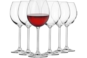 KROSNO Copas de Vino Tinto | 350 ML | Conjunto 6 Piezas | Colección Venezia | Perfectos para Uso en Casa, Restaurante y en Fiestas | Apto para Lavavajillas