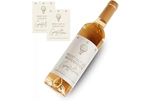 ‎MILABOO MilaBoo® 2er Set Weinetiketten Schwangerschaft verkünden | Geschenk für werdende Großeltern | Etiketten für Weinflasche | Baby Reveal Oma & Opa (Passt gut zu Großeltern - 10x12 cm)