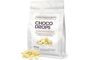 CACAO VENEZUELA DELTA Cacao V Delta Chocolate Blanco Profesional 250g – Cobertura en Obleas con Manteca de Cacao – Ideal Repostería, Rellenos, Ganaches y Decoraciones – Fluidez densa para mayor control y acabados limpios