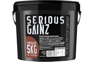 The Bulk Protein Company, SERIOUS GAINZ - Whey Protein Powder - Weight Gain, Mass Gainer - 30g Protein Powders (Chocolate, 5kg)