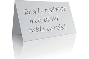 THE LAZY PANDA CARD COMPANY 35 Plain Recycled White Blank Table Place Name Cards for Weddings or Other Parties