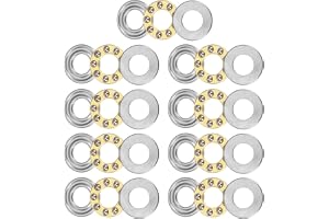 QUARKZMAN 9 stycken kullager F8-16M axiallager 8 mm x 16 mm x 5 mm mässing med brickor ABEC1