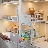 2 &Ccedil;ekmeceli Organizer Sepet &ndash; 25x42 cm, Raylı Sistem, &Ccedil;ok Ama&ccedil;lı Kullanım (Beyaz)