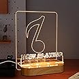 YuanDian Light up Now Playing Vinyl Record Stand, Now Spinning Record Stand, Wooden Acrylic Holder for Vinyl Album Display Storage, Vinyl Record LED Display Storage Collection Holder with USB Powered