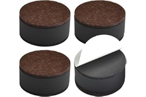 QINERSAW 4 Rialzi per Mobili Aggiungi Altezza di 2.7cm Piedini per Mobili Rotondi Autoadesive Piedini per Divano Alzate Autoadesive per Mobili Resistenti in Feltro e Acciaio al Carbonio, 6 * 2.7CM