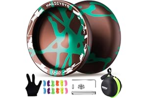 YOSTAR Dual Purpose Yoyo V10, Finger Spin Trick Yoyo for Kids and Adults, 2 In 1 Responsive & Unresponsive Yo-yo, Professional Metal Yo Yo Ball, with 12 Strings, Bearing Kit, Glove, Case