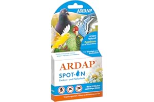ARDAP Spot On - Zecken & Milbenschutz für Ziervögel & Brieftauben - Natürlicher Wirkstoff - Bis zu 12 Wochen nachhaltiger Langzeitschutz (PT19)