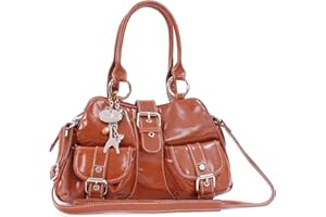 Catwalk Collection Handbags - Sac Bandoulière Femme Cuir - Sac Porté Main Moyen Avec Bandoulière Réglable et Détachable - Multipoches - Faith