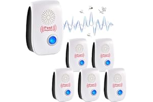RUTIDA Repelente Ultrasónico Mosquitos, 6 Pack Electrónico Repelente Mosquitos Control de Plagas, Repelente Ultrasónico de Plagas para Anti Mosquito, Moscas, Ratones, Cucarachas, Arañas, Roedores