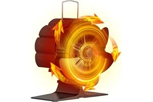 ZHXMALL Kaminventilator 6 Blätter, Kaminofen Windmaschine, Ohne Strom Leise, Wärmekraft-Ofenventilator für Holzofen Log Brenner Kamin, Kamin Ventilator Stromlos 80°C/176°F Schneller Start