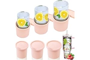 DUMWIS Eiswürfelform für Stanley Cup mit Deckel Silikon Eiswürfelmaschine Hohlzylinder Eiswürfelform Eiswürfel Groß Eiswürfelbehälter für Stanley Cup Zubehör Whisky Getränken Kaffee(Rosa)