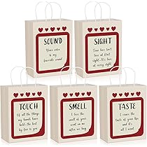 Kolldenn 5 Senses Gift Bags - Black Wrapping Bags With Tissue Paper For Birthday & Anniversary