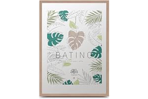 aFFa frames, Batino, Cadre photo en bois, Light, Rectangle, avec façade en verre acrylique, dos HDF, Natural, 50x70 cm