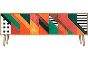 HEALANCY BIOMEDICAL HEALANCY Mobile TV Mobile Porta Televisore a 3 ante Tavolo da Soggiorno TV Soggiorno Armadio Moderno per TV Porta TV con mobili contenitori Mensola TV Design moderno