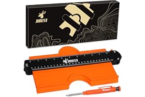 JOREST Jauge de Contour 25cm + Crayon Chantier, Cadeau Pere Homme Mari Bricolage, Copieur Forme Verrouillable, Profil, Outil de Traçage pour Decoupe Carrelage/Pose Parquet Flottant