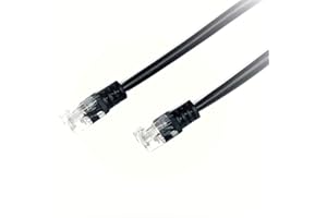 RGB Networks Ltd Super High Speed ADSL 2 + Cable Telephone Extension RJ11-RJ11 5m Cat5e BT Broadband Gold Plated Connector Premium Quality (5m Black)