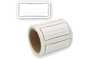 NORD TAPE Etykiety samoprzylepne 200 szt, naklejane etykiety do opisu na słoiki, naklejki na słoiki z dżemem do opisu, etykiety na przyprawy, 60x30mm