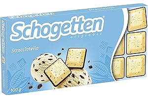 ‎SCHOGETTEN Schogetten Stracciatella 100g Schokoladentafel, praktisch einzeln portioniert. Ein Genuss. Stück für Stück.