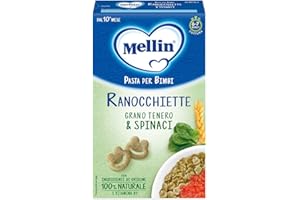 Mellin - Ranocchiette di Grano Tenero con Spinaci - Pasta di Semola di Grano Tenero e Vitamina B1 - dal 10° Mese Compiuto - 1 Confezione da 280 grammi (Totale 280gr)