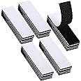 25pcs Hook Loop Strip Tape,Heavy Duty Hook Loop Tape Strips,3 * 10cm Double-Side Reclosable Hook Loop Strips Tape,Self Adhesive Sticky Back Double Sided Tape for Indoor and Outdoor(Balck)