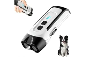 ONGNIUU Antiabbaio per Cani, Scacciacani a Ultrasuoni, Ultrasuoni per Cani con Torcia LED, Doppia modalità (Ultrasuoni/Luce), Portata di 5 Metri, Ricaricabile, Impermeabile, Adatto a Tutte Le Razze