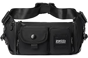ZAICCI Marsupio Uomo Impermeabile Multe Tasche Borsello da Cintura Tracolla Marsupio Sportivo Outdoor Ciclismo Trecking Viaggioo
