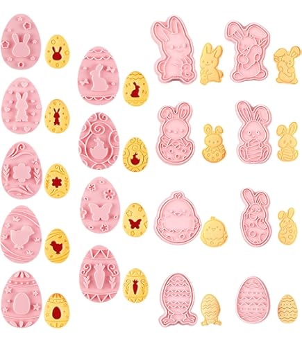 8 Formine Per Biscotti Pasquali | Coniglietti, Pulcini E Uova - In Plastica Atossica - Foto 10