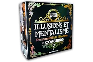 MAGIC SECRET - Coffret Magie Enfant (9 Ans et +) et Adulte - Illusions et Mentalisme - +35 Tours de Magie Professionnels - 60 Vidéos (App iOS & Android) + 5 Accessoires + Coaching par Un Magicien Pro
