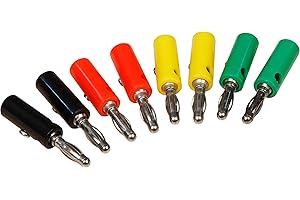 MC POWER - Bananenstecker Set | 4mm, Querloch, Druckfeder, 4 Farben, 8-teilig
