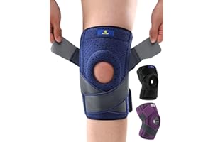 ABYON Kniebandage Verstellbare Knieorthesen mit Seitlichen Stabilisatoren und Patella-Gelpolstern für Damen Knieschmerz, Meniskusriss, Arthritis, Gelenkschmerz (L/XL)