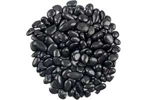 SGEHAI Black Pebbles Decorative Stones, 4lb (Approx 0.5-1.5inch), Aquarium & Outdoor Use, Perfect for Plant Pots, Vases & Gardens