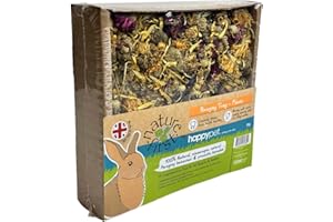 HAPPYPET Happy Pet Edible Flower Foraging Tray for Small Animals 100% Natural Feed Non Toxic Healthy Snacking Gnawing for Rabbits, Guinea Pigs and Hamsters