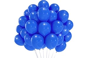 DAZAKA Palloncini Blu 50 Pezzi 30 cm Palloncini Compleanno Lattice Elio o Aria Palloncini Biodegradabili per Decorazioni Feste Matrimonio Baby Shower Anniversario Battesimo Fidanzamento