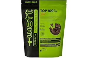 +WATT Top 100% XP - Integratore di Proteine del Siero del Latte al 90% - Formato Doypack 750 g - Gusto: Cacao