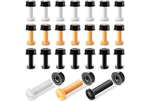 Frienda 24 Sets Car Plastic Number Plate Screws with Nuts Mixed Color License Plate Bolts and Nuts Fixing Kit Number Plate Screws and Caps for Car Automotive Motorcycle Accessories Supplies