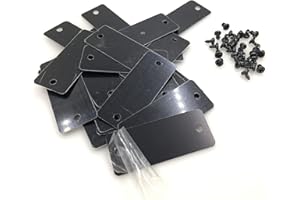 Ebamaz Anodized Aluminum Lable Tags Blanks 2X0.8X0.02 inch 24 Gauge Nameplate Round Corners Metal Plate Pack of 25pcs (2 Drill Holes, No Adhesive)