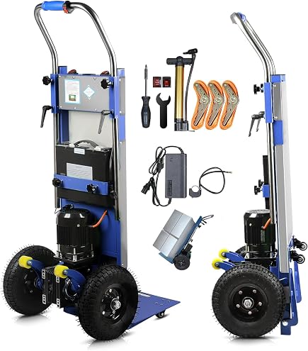 Elektrische Sackkarre 200 Kg – Treppensteiger Mit 6 Rädern, Faltbar, Alu, Für Umzug & Lager