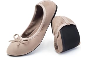 Greatonu Ballerines Femme Plates Ballerines Pliable Bout Fermé Chaussures Pointe Ronde avec Semelle Souple - Parfait pour Les Mariages et Les fêtes