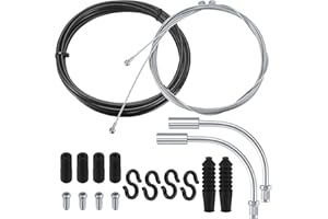 WANGLAOWU Bicycle Brake Cable Set, Universal Bike Brake Shifter Cable Kit, Bicycle Inner Cable Set with 90 Degrees 2 V Brake Manifolds, for Mountain/Road Bike Bicycle Shift Cable and Transmission Cable